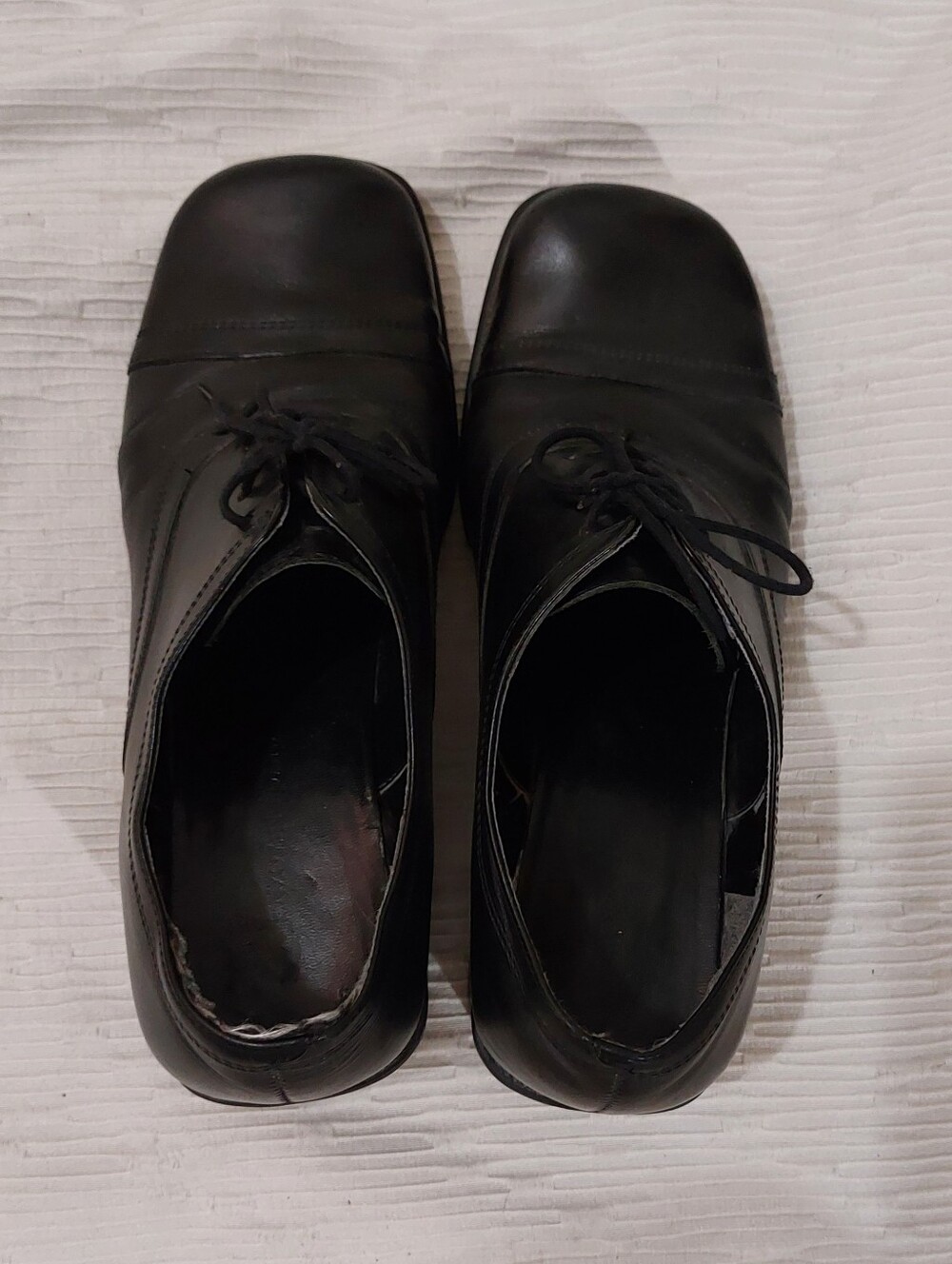 Vintage Enzo Angiolini Black Lace-Up Block Heel Women's Shoes Size 8.5 - Picture 6 of 13